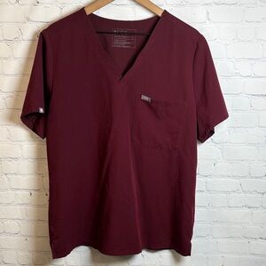 FIGS Technical Collection FW1000 Catarina Burgundy Scrub Top size XL